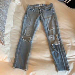Current Elliott Distressed Skinny Jeans
